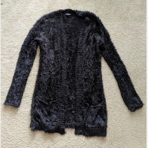 Express Fuzzy Shimmery Cardigan